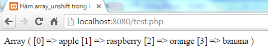 Hàm array_unshift() trong PHP