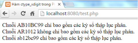 Hàm ctype_xdigit() trong PHP