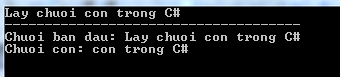 Lấy chuỗi con trong C#