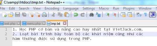 Đọc ghi file trong PHP