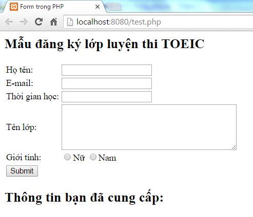 Form trong PHP